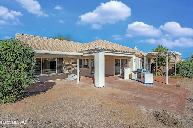 back of house featuring a patio area and a pergola