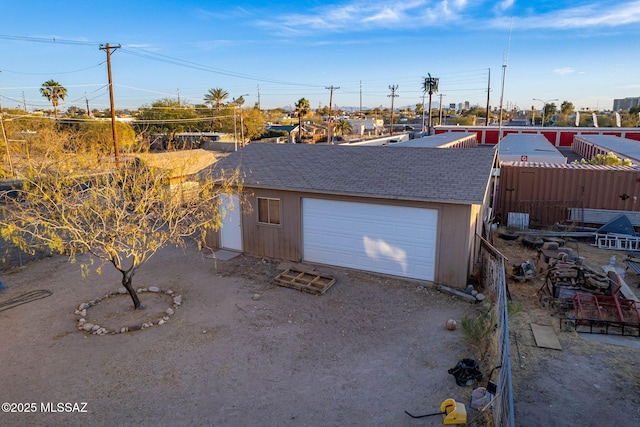 view of garage