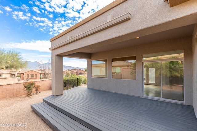 deck featuring a mountain view