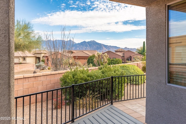 balcony with a mountain view