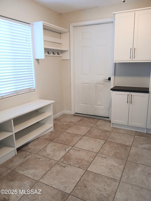 mudroom with baseboards