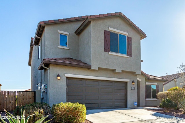 view of front of property featuring a garage