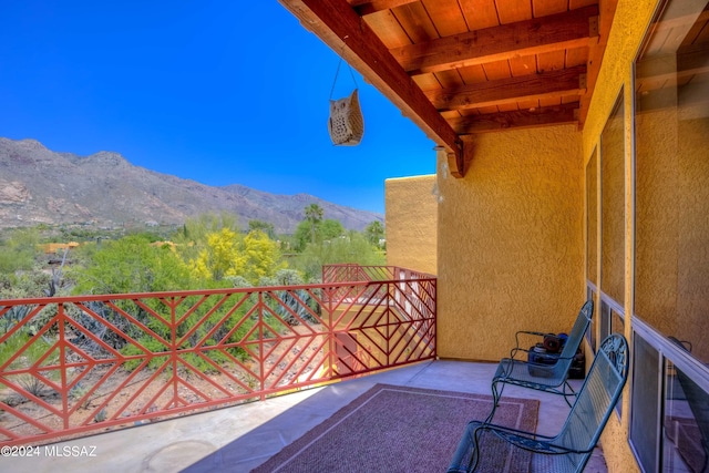 balcony with a mountain view