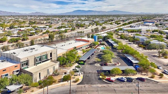 aerial view with a mountain view