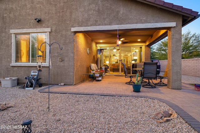 view of patio / terrace with ceiling fan