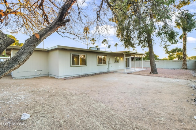 view of front of property with a patio