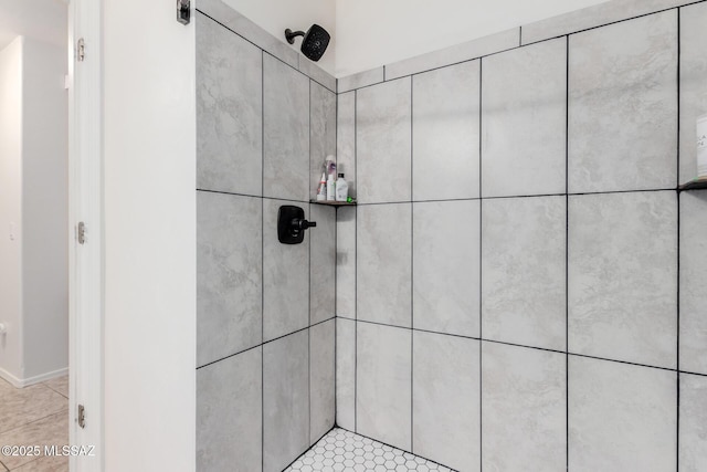 room details with tiled shower