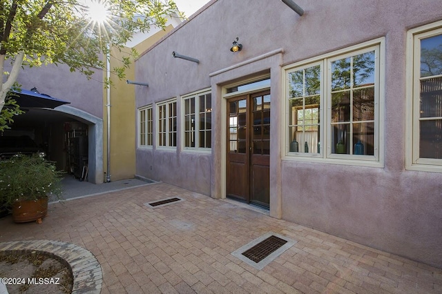 view of exterior entry with french doors