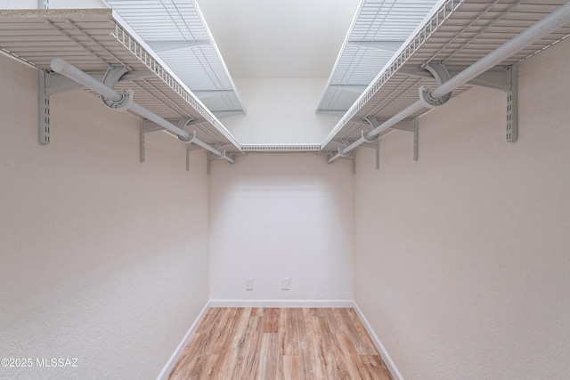 spacious closet with light wood-type flooring