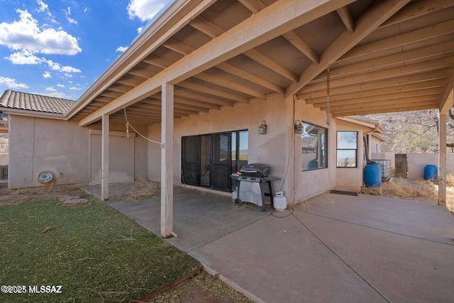 view of patio / terrace with a grill