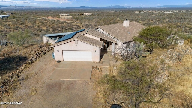 aerial view with a mountain view