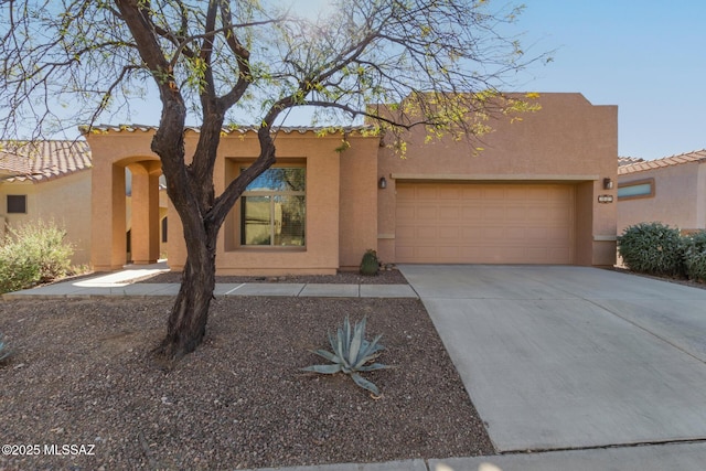 adobe home with a garage