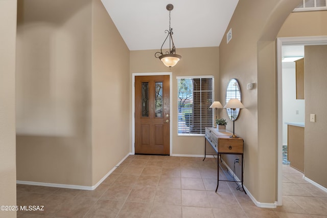 view of tiled foyer