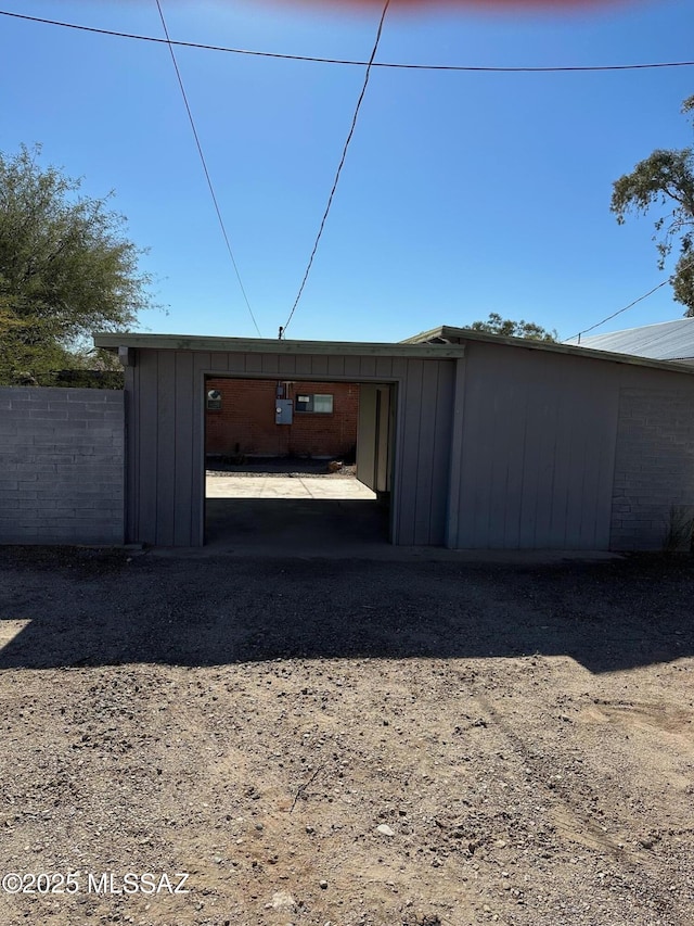 view of garage