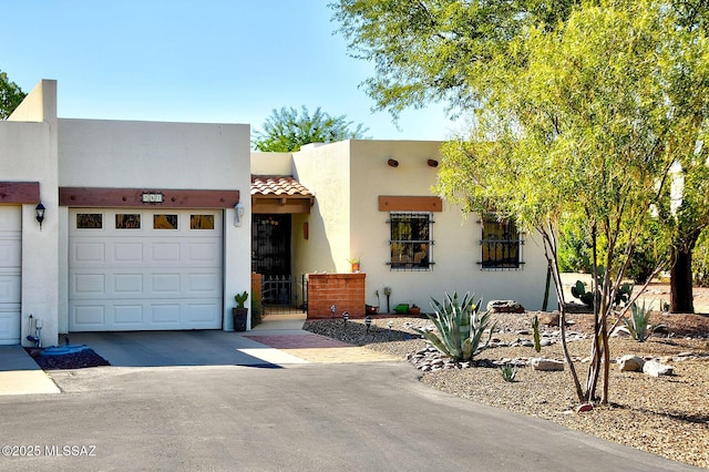 adobe home with a garage