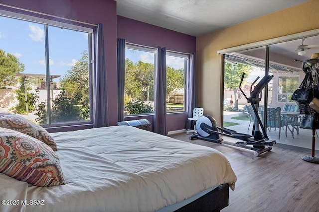 bedroom with wood-type flooring