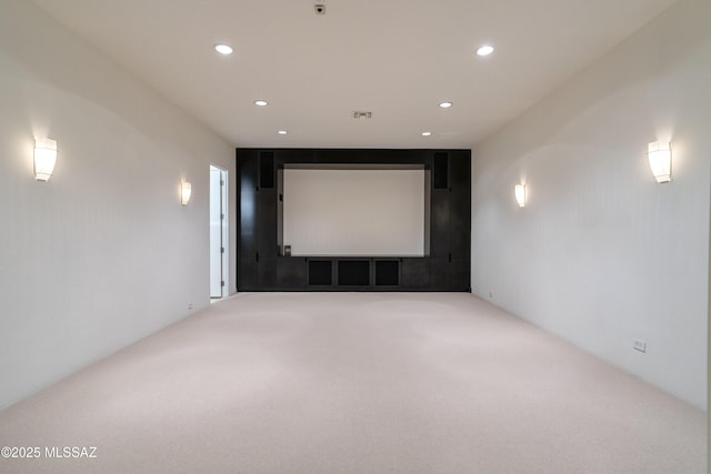 home theater room with carpet flooring