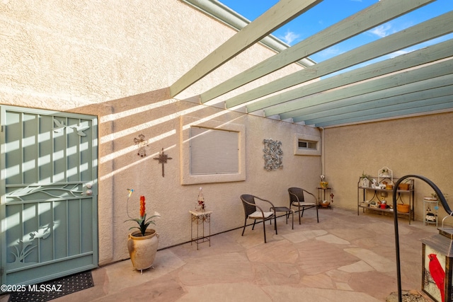 view of patio with a pergola