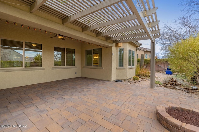 view of patio with a pergola