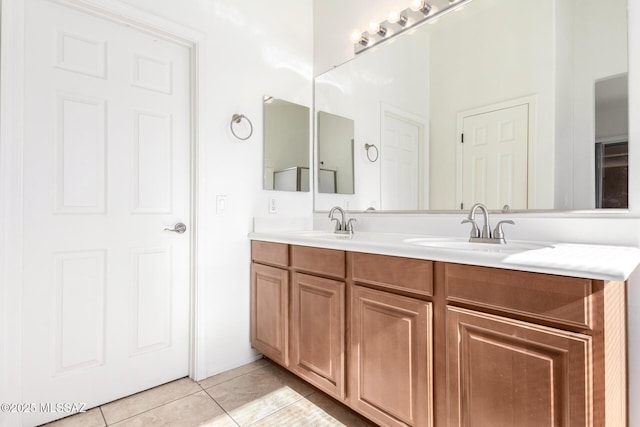 bathroom featuring vanity and tile patterned floors