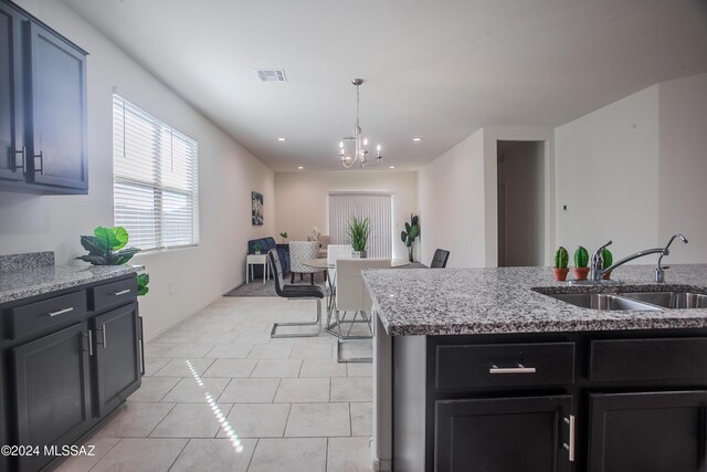 kitchen featuring light tile patterned floors