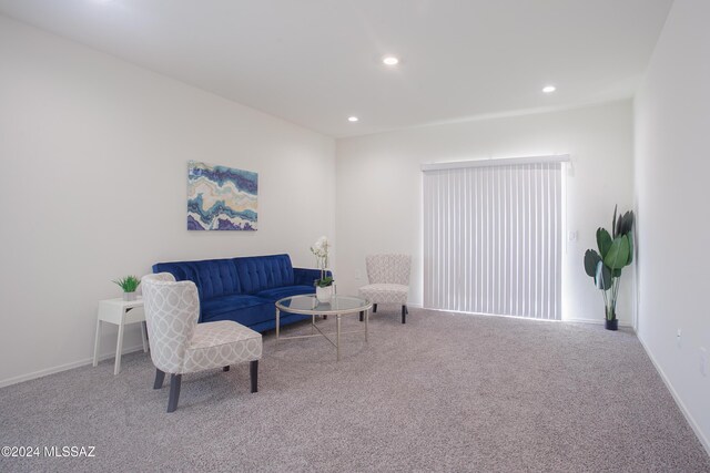 living room featuring carpet floors