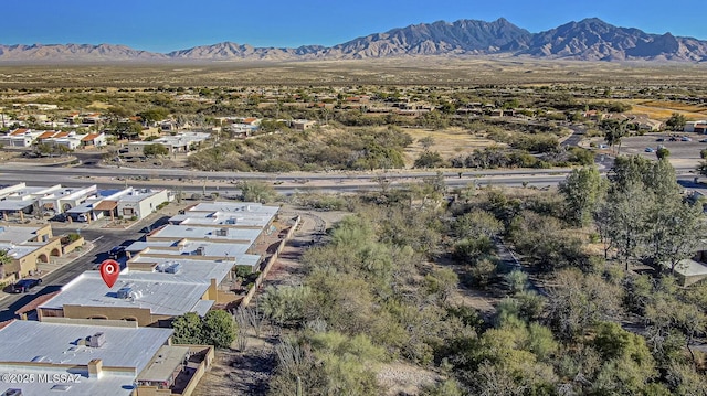 aerial view with a mountain view