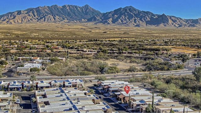 aerial view with a mountain view