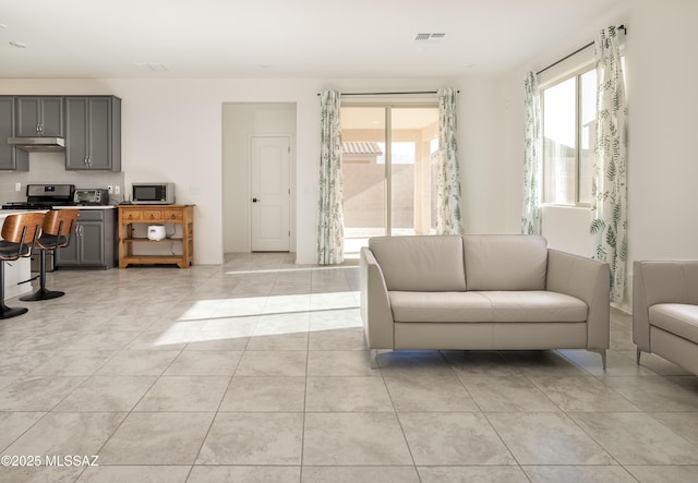 view of tiled living room