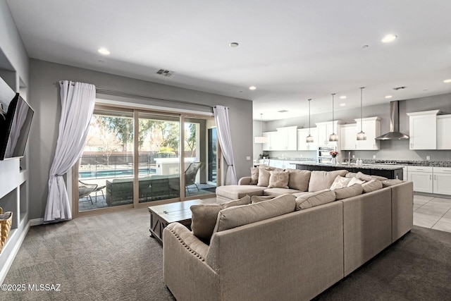 view of carpeted living room