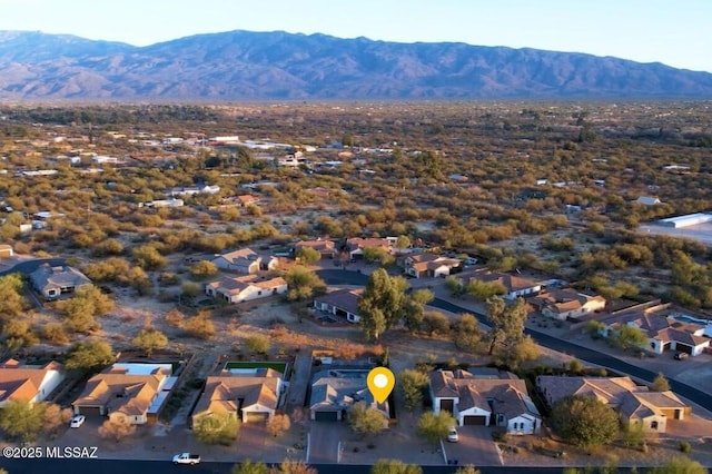 bird's eye view featuring a mountain view