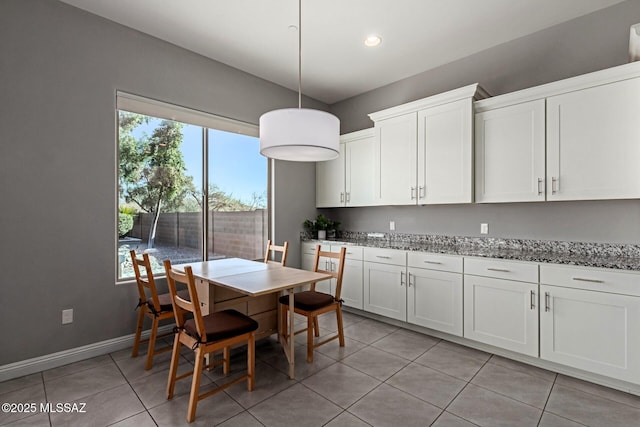 view of tiled dining room