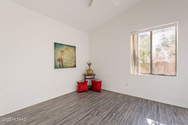 unfurnished bedroom featuring a closet, wood-type flooring, and ceiling fan