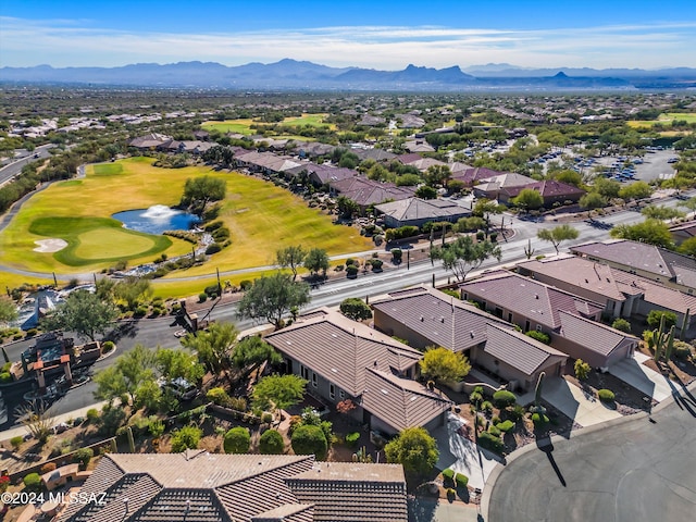 aerial view with a mountain view