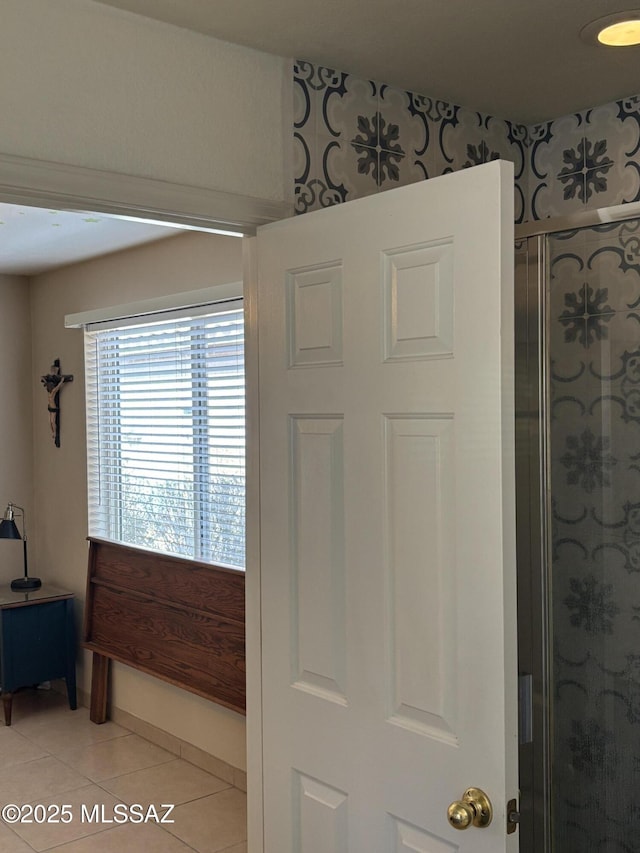 interior space with light tile patterned floors