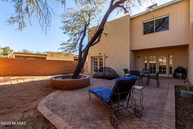 view of patio / terrace featuring french doors