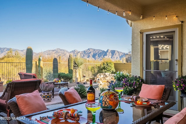 balcony with a mountain view