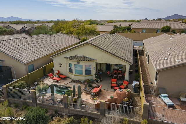 drone / aerial view with a residential view