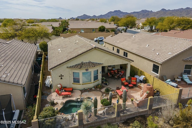 aerial view featuring a mountain view