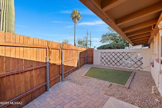 view of yard with a patio area