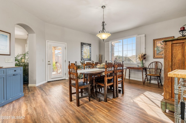 dining room featuring light hardwood / wood-style flooring