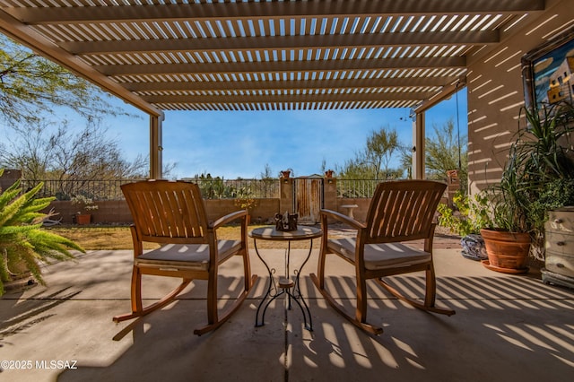 view of patio / terrace with a pergola