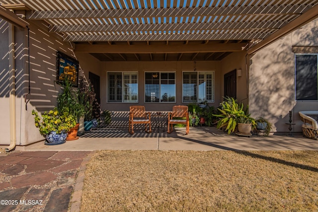 view of patio / terrace with a pergola