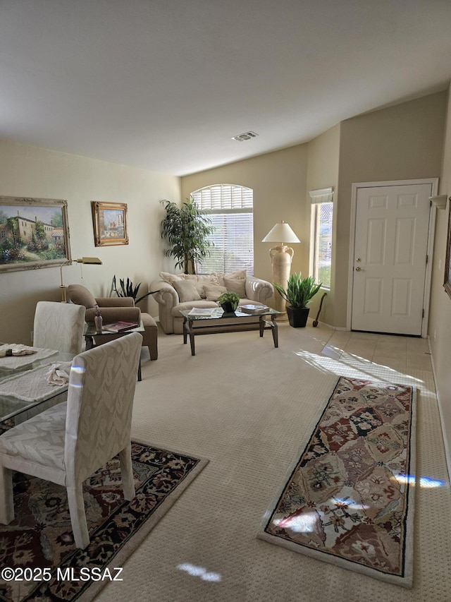 view of tiled living room