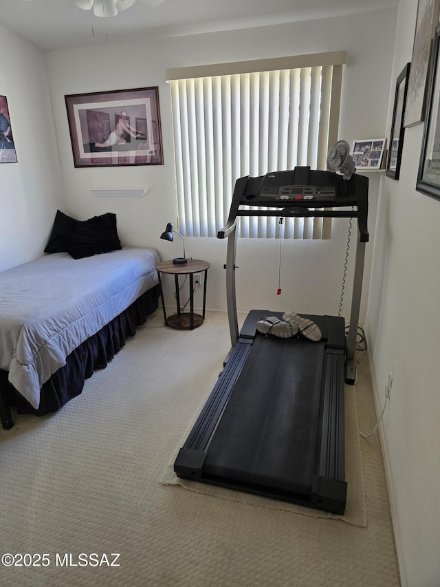 bedroom featuring multiple windows and carpet flooring