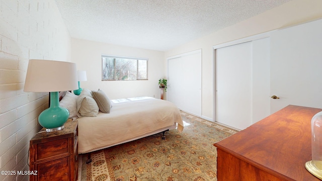 bedroom with a textured ceiling