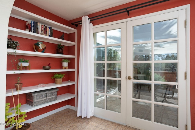 doorway to outside featuring french doors