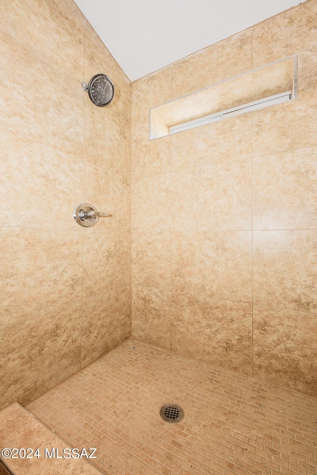 bathroom with tiled shower