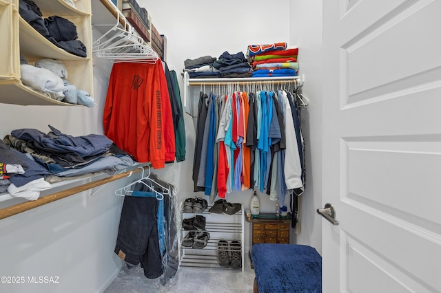 view of walk in closet