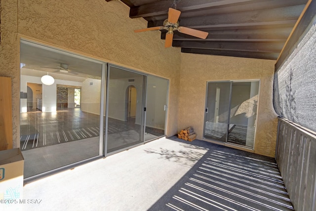 view of patio / terrace featuring ceiling fan